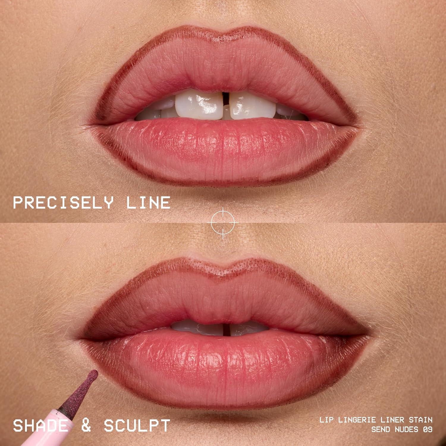 imageNYX PROFESSIONAL MAKEUP Lip Lingerie Liner Stain Seamless Make Up with AllDay Color Waterproof Lip Stain Finish Send Nudes Rosewood03 BARELY THERE