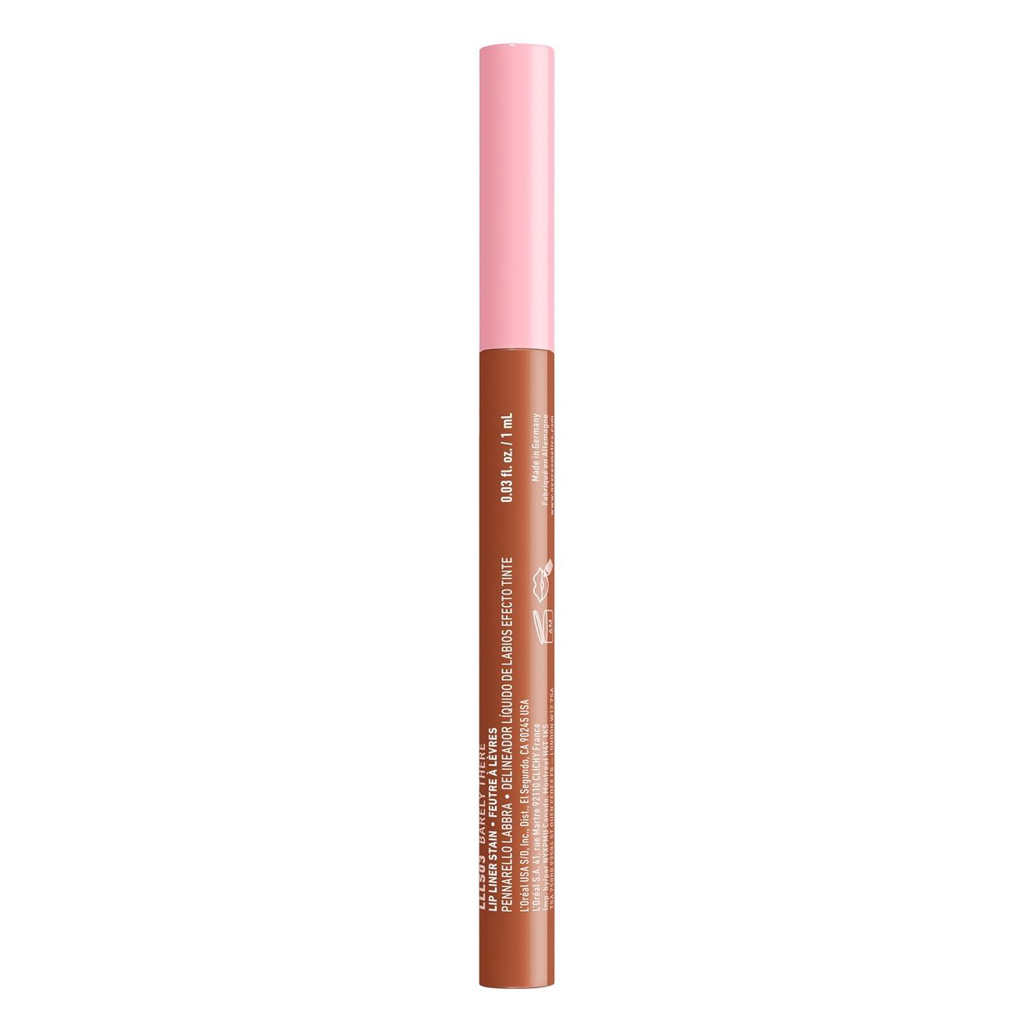 imageNYX PROFESSIONAL MAKEUP Lip Lingerie Liner Stain Seamless Make Up with AllDay Color Waterproof Lip Stain Finish Send Nudes Rosewood03 BARELY THERE