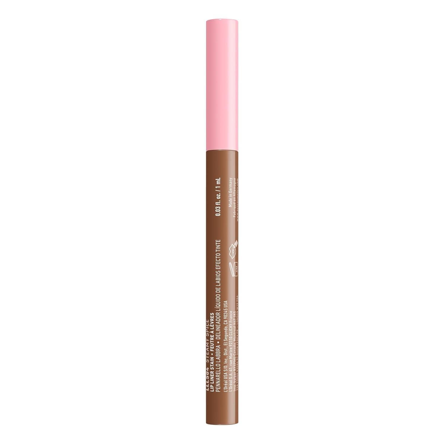 imageNYX PROFESSIONAL MAKEUP Lip Lingerie Liner Stain Seamless Make Up with AllDay Color Waterproof Lip Stain Finish Send Nudes Rosewood04 STEAMY SPICE