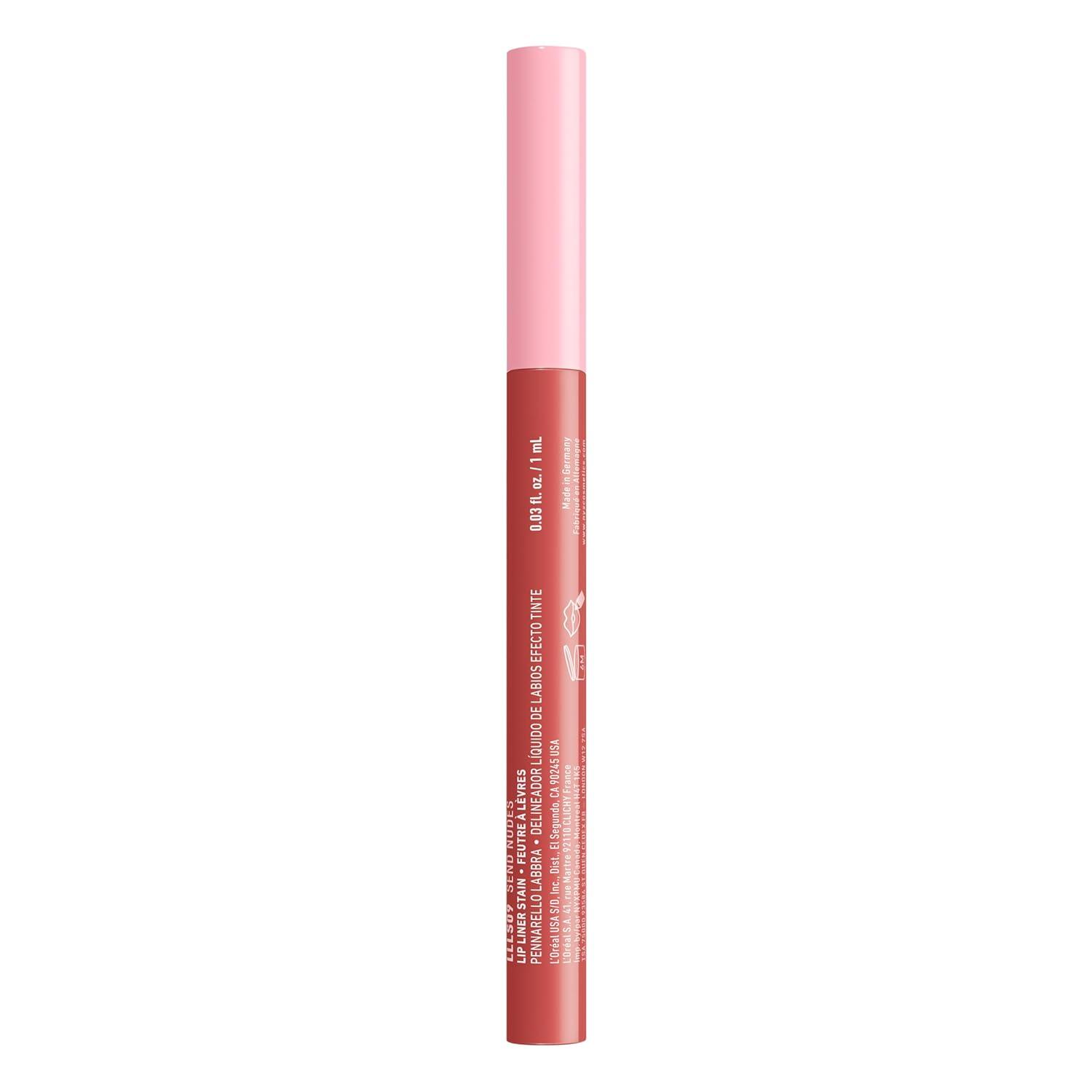 imageNYX PROFESSIONAL MAKEUP Lip Lingerie Liner Stain Seamless Make Up with AllDay Color Waterproof Lip Stain Finish Up All Night Black Cherry09 SEND NUDES